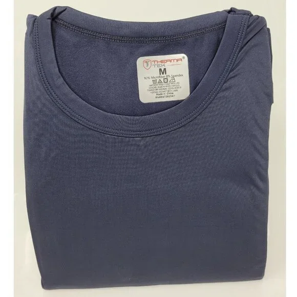 Men  Long Johns Winter Microfiber Thermal Navy Blue Fleece Lined Warm Underwear - Picture 2 of 2